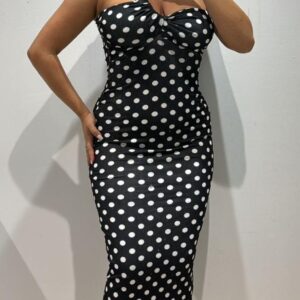 VESTIDO LUNARES ASIMETRICO