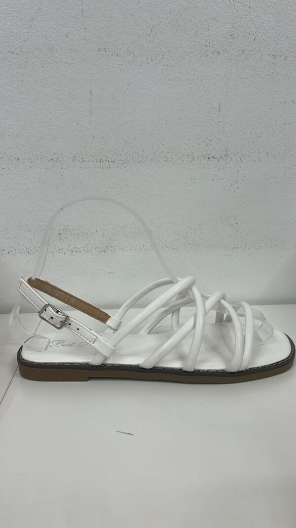 SANDALIA PLANA ANCHA BLANCO - Imagen 1