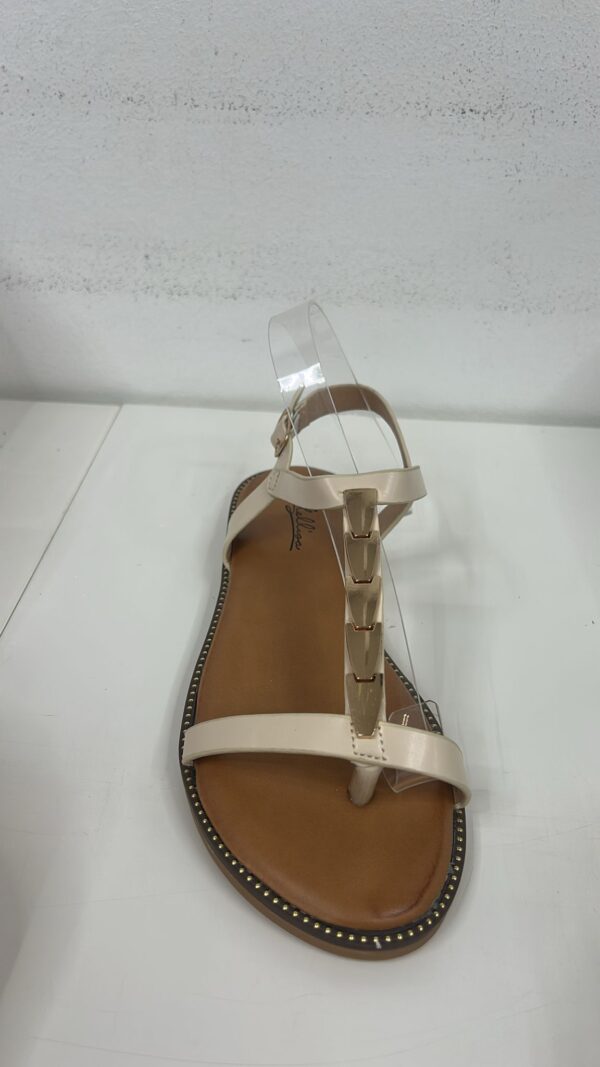 SANDALIA DEDO RECTA BEIGE - Imagen 1