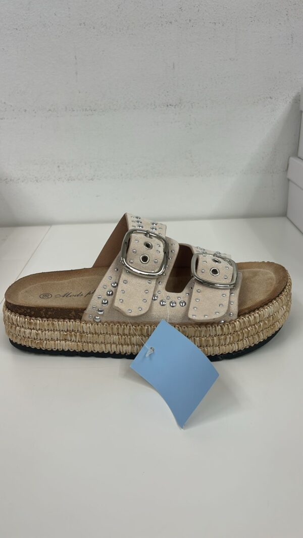 SANDALIA BIO TACHES BEIGE - Imagen 1