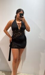 VESTIDO ENCAJE HALTER