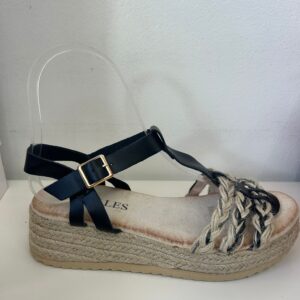 SANDALIAS TRENZAS NEGRAS