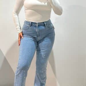 PANTALON CAMPANA BRILLO