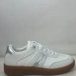 DEPORTIVA BLANCA CON LINEA PLATA