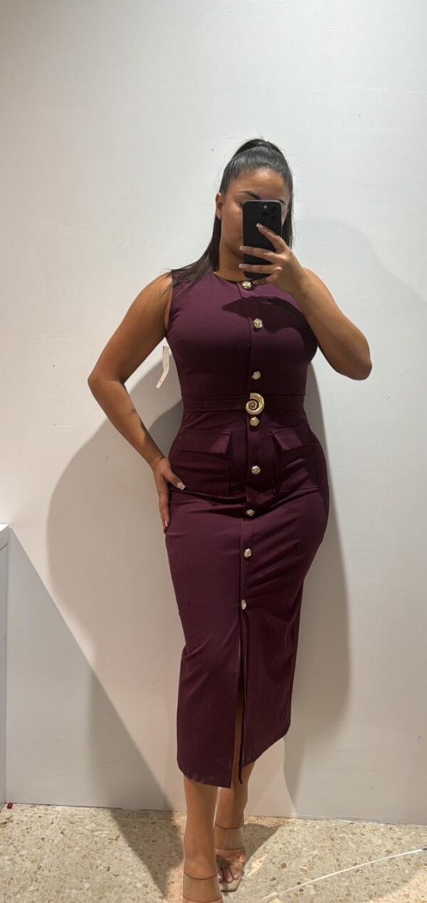 VESTIDO CINTURÓN CONCHA - Imagen 1