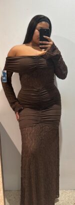 VESTIDO FRUNCIDO ENCAJE