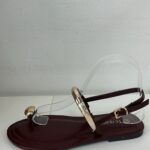 SANDALIA PLANA ANILLO BURDEOS