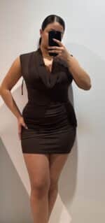 VESTIDO FRUNCIDO CASCADA