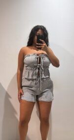 CONJUNTO VICHY LAZOS CORTOS