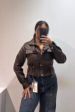 CHAQUETA POLIPIEL FRUNCIDA - Imagen 2