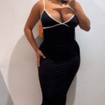 VESTIDO BICOLOR NEGRO