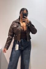 CHAQUETA POLIPIEL FRUNCIDA