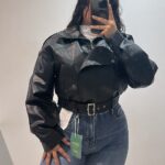 CHAQUETA POLIPIEL OVERSIZE CINTURON