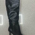 BOTA POLIPIEL FRUNCIDA NEGRA